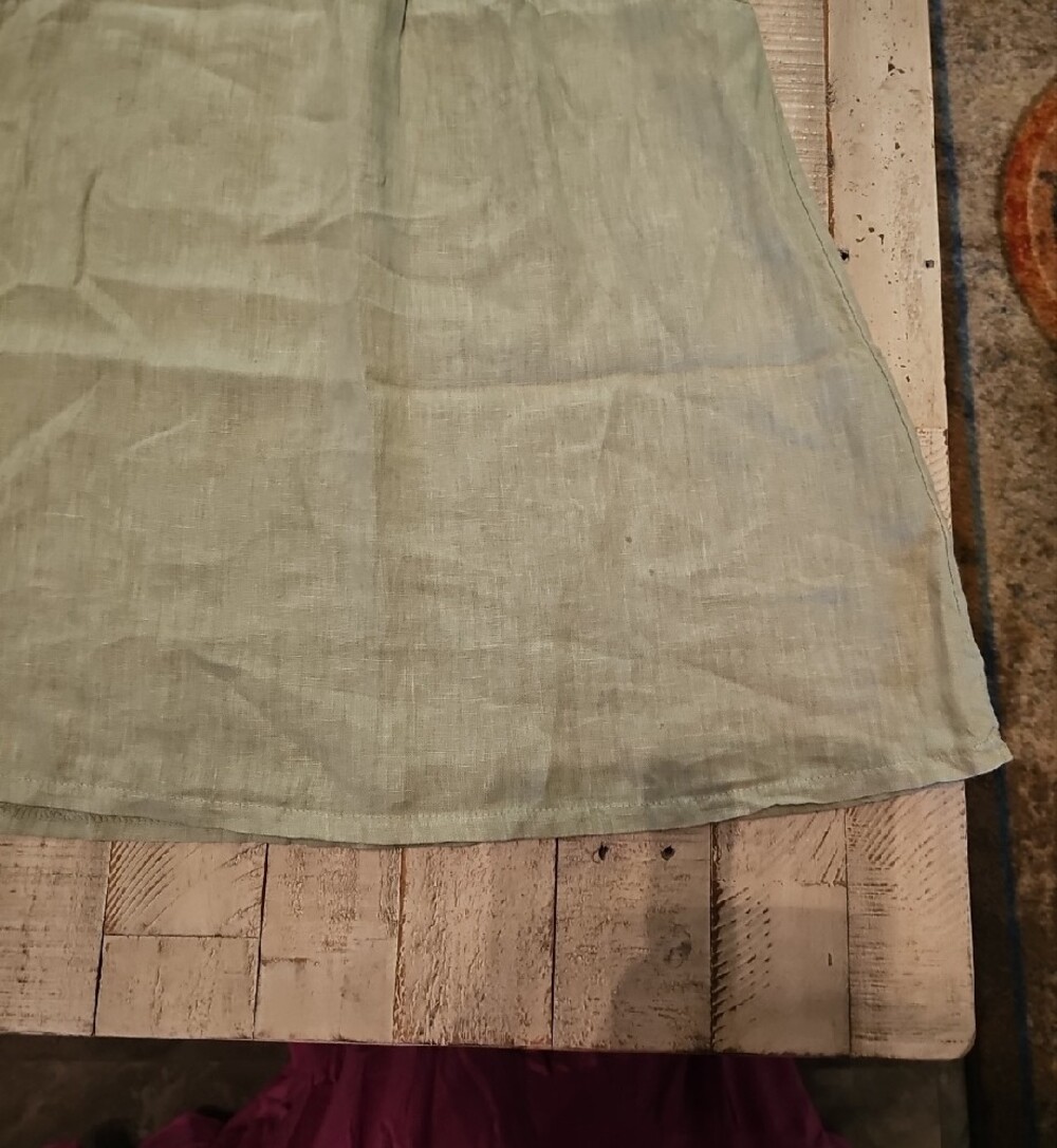 Terzo Millennio 100% Linen Shift Dress In Sage Made In Italy 🇮🇹 - Picture 4 of 7